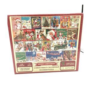 Merry Christmas Advent Calendar 258 Wooden Jigsaw Puzzle 24 Days Bags Sealed